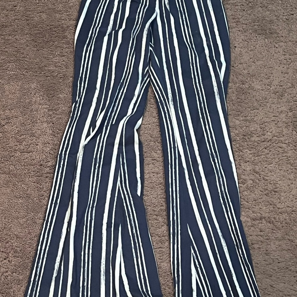 Striped Navy and White Women's Pants